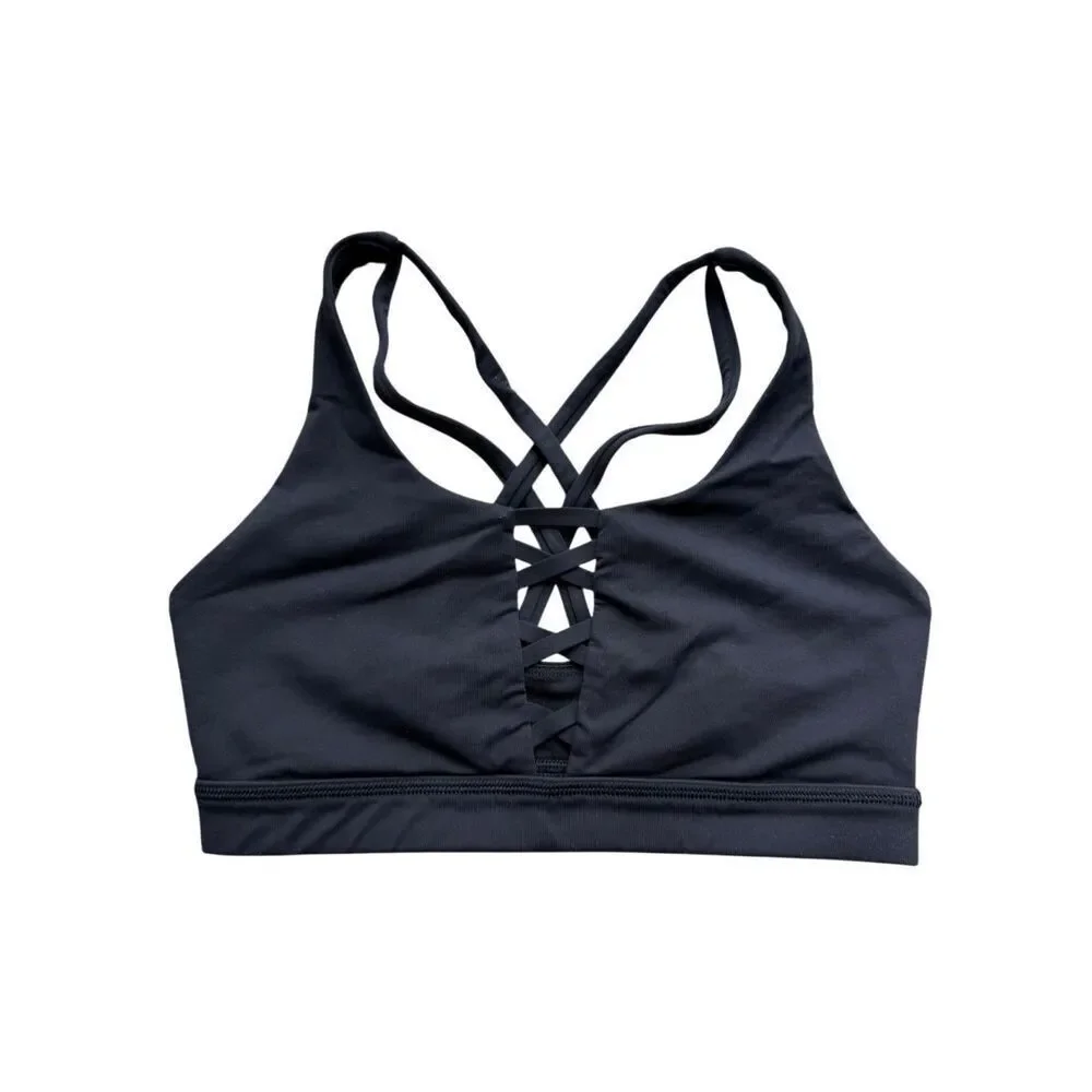 Lululemon Black Energy Laced Sports Bra Size 6